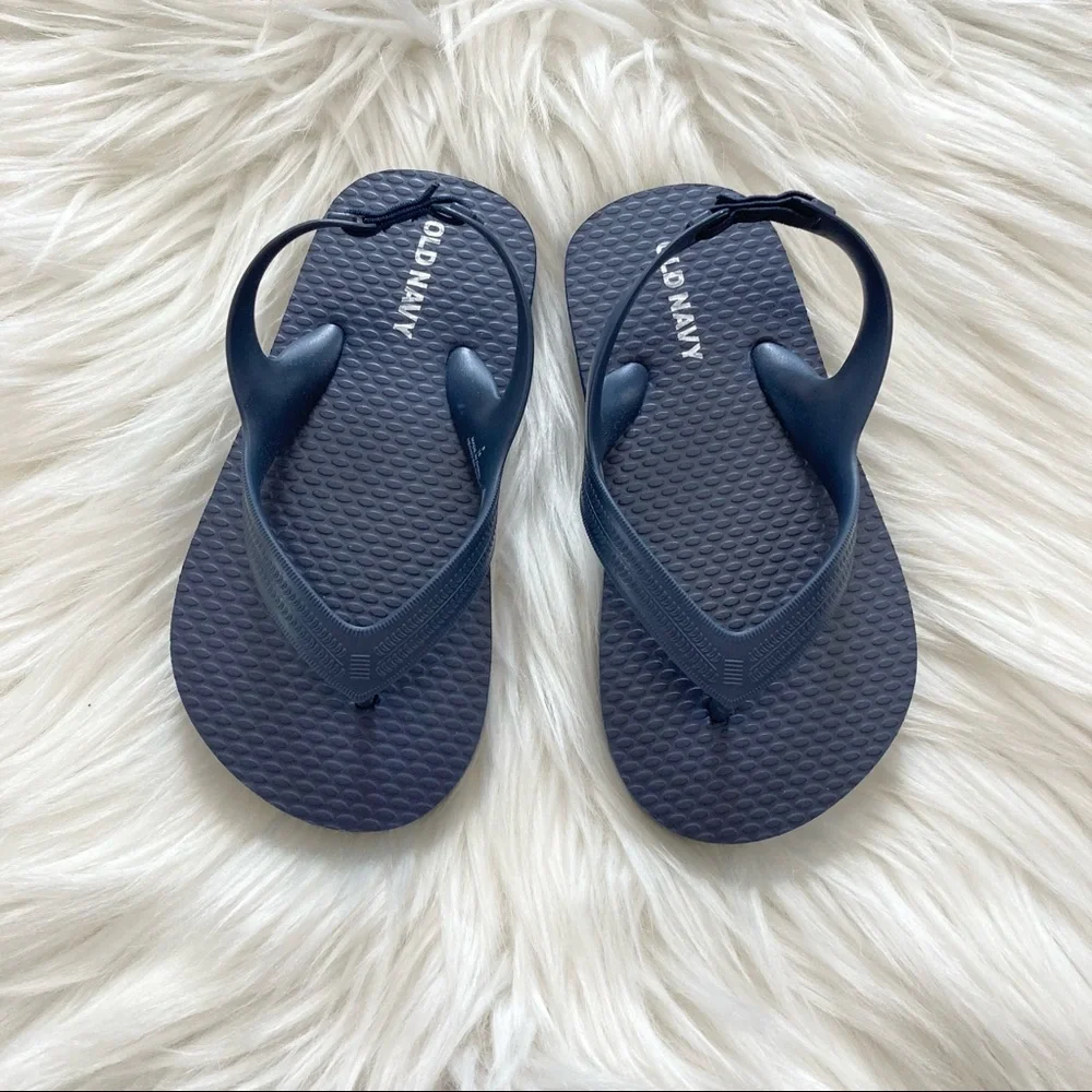 NWT Old Navy Kids Flip Flops Navy Blue